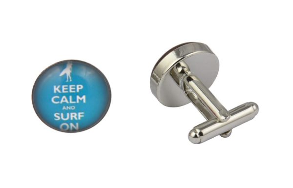 Keep Calm And Surf On Cufflinks